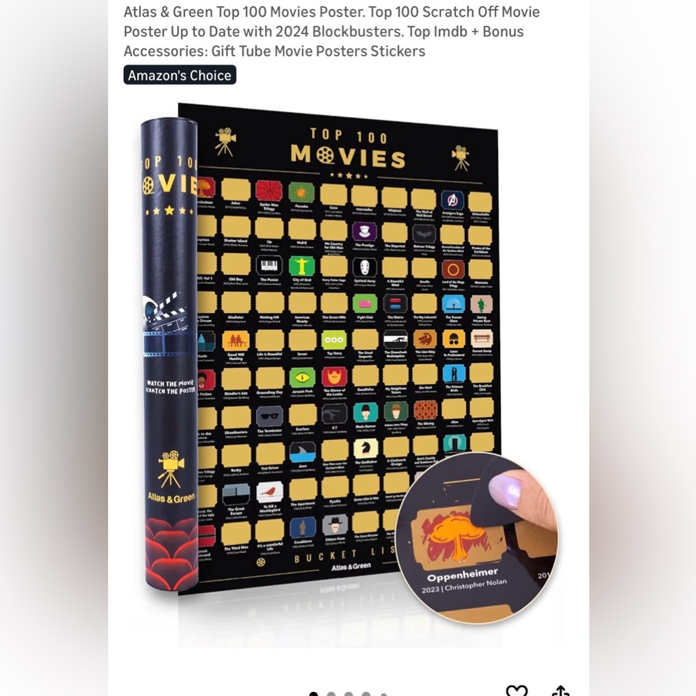 Top 100 Movies Scratch-Off Poster
